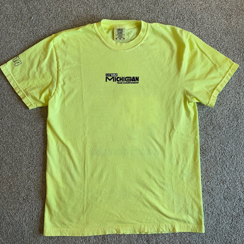 LIV Golf Michigan Team Championship Yellow Short-Sleeve T-Shirt